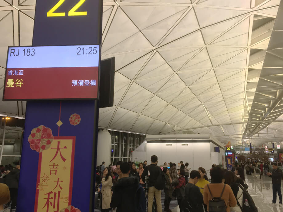 春節休みの中国人が多かった香港国際空港